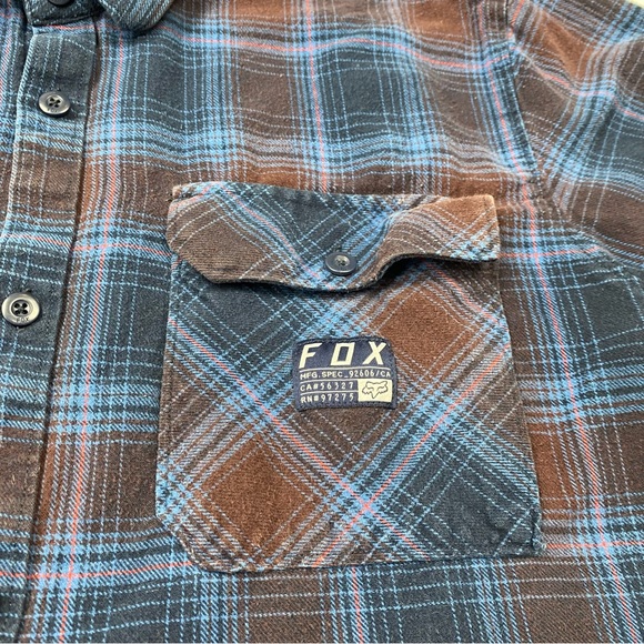 Men’s Fox Racing Long Sleeve Flannel Button Down Shirt Size Large - Picture 3 of 6